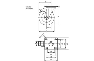 Lenkrolle mit stop fix